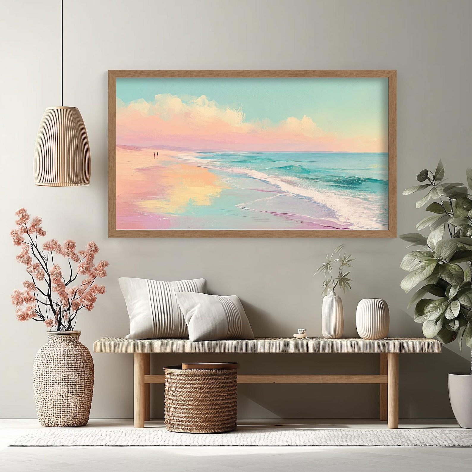 Pastel Modern Beach Canvas Print – Contemporary Coastal Wall Art With ...