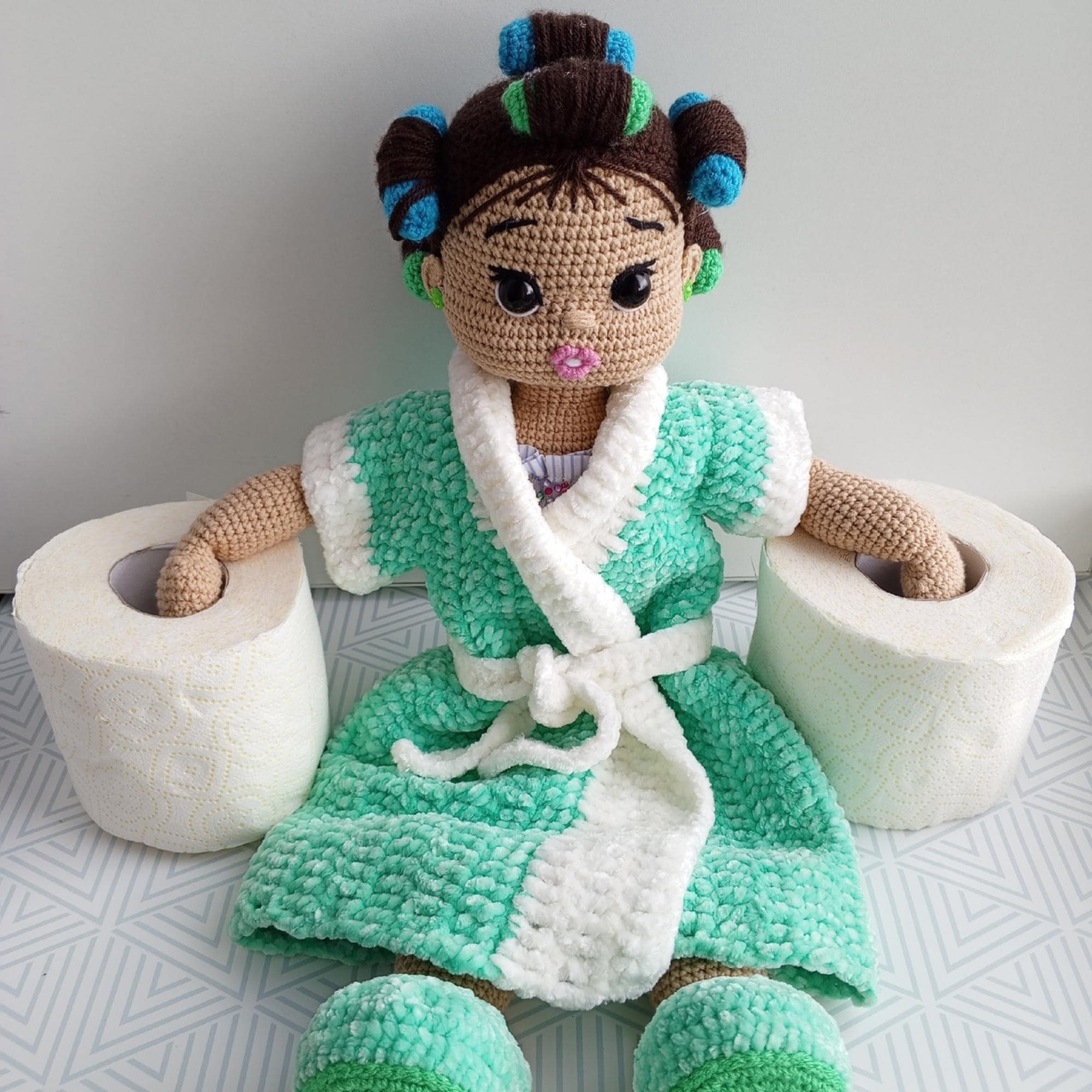 Crochet Doll Toilet Paper Holder Pattern: Quirky Bathroom Decor (PDF