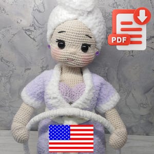Zrób na szydełku lalkę do łazienki, Uroczy wieszak na ręczniki DIY, Wzór na szydełkowanie krok po kroku, Projekt łazienki DIY, Zabawna lalka szydełkowa w formacie PDF