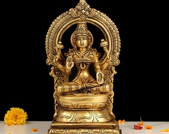 10.5 Inch Brass Lakshmi Idol