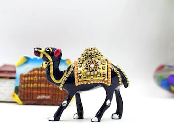 3 Inch Metal Camel Figurine with Jewellery Stone