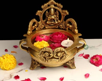 Handcrafted Goddess Laxmi Decorative Urli for Prosperity & Festive Décor
