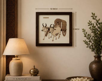 Bullock Cart Wood Art Frame by Charuhas Pandit