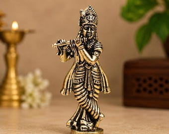 1 Inch Mini Krishna Brass Idol