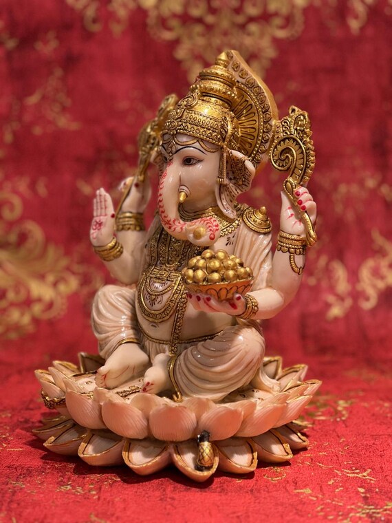 Lord Ganesha Marble Statue for Home Puja - Decorative Murti - Etsy