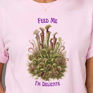 Feed Me I'm Delicate, Carnivorous Plants Shirt, Venus Flytrap Botanical Tee, Vintage Plant Lover Gift, Comfort Colors