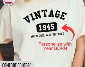 Custom Year Born Comfort Colors T-Shirt: Retro Birthday Gift