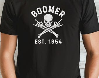 Vintage Boomer Skull Graphic Tee: Retro Unisex Cotton T-Shirt
