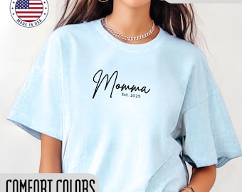 Personalized Momma T-Shirt, Custom Year, First Mother's Day Gift