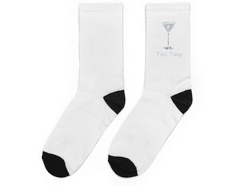 Martini Glass 'Tini Time' Crew Socks | Cocktail Socks