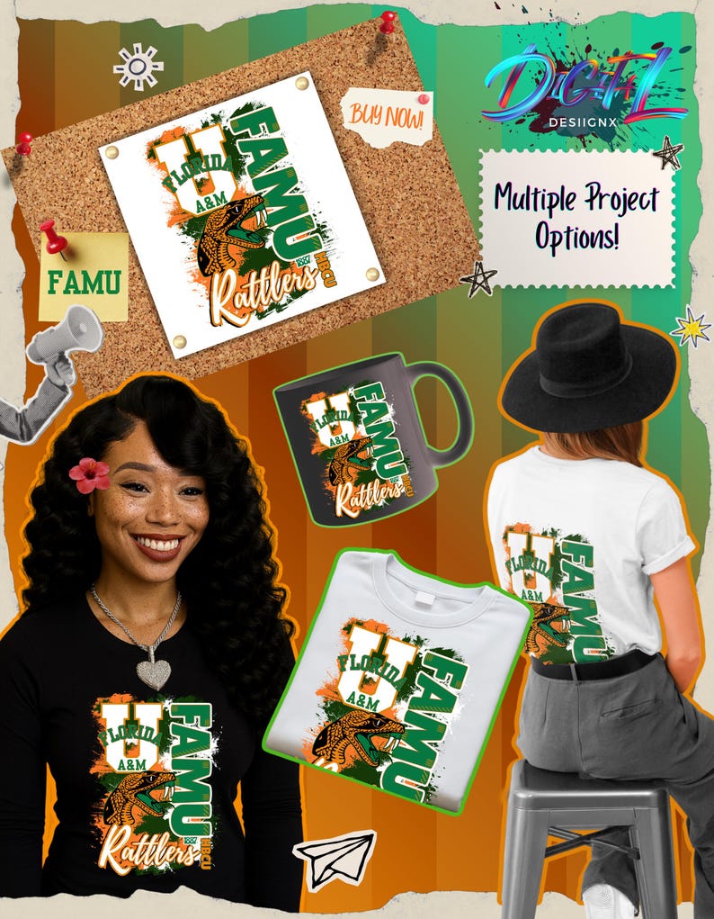 Florida A&M University| HBCU FAMU| Png Sublimation DTF | Multiple ...