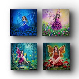 Original small canvas painting , mini art piece , miniature painting , 4/4 canvas painting , small artwork , tiny painting , fantasy art