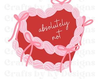 Coquette Heart Cake PNG | Bows, Girly Design (Digital Download)