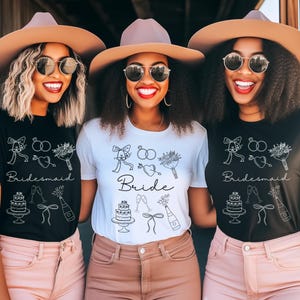 Bride & Bridesmaid PNG: Bachelorette Party Shirt Designs (Digital Download)