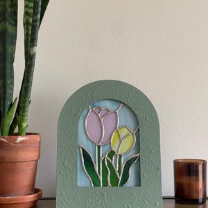Stained Glass Tulips Frame
