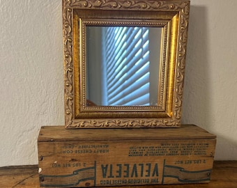 Mini Square Vintage Decorative Gilded Mirror:   Gallery Wall Decor