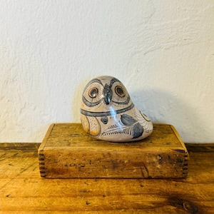 Small Tonalá Handmade Pottery Owl:  Mexican Folk Art