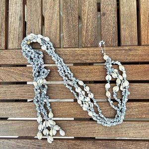 Seashell 36” Plant Holder:  Beachy Boho Decor