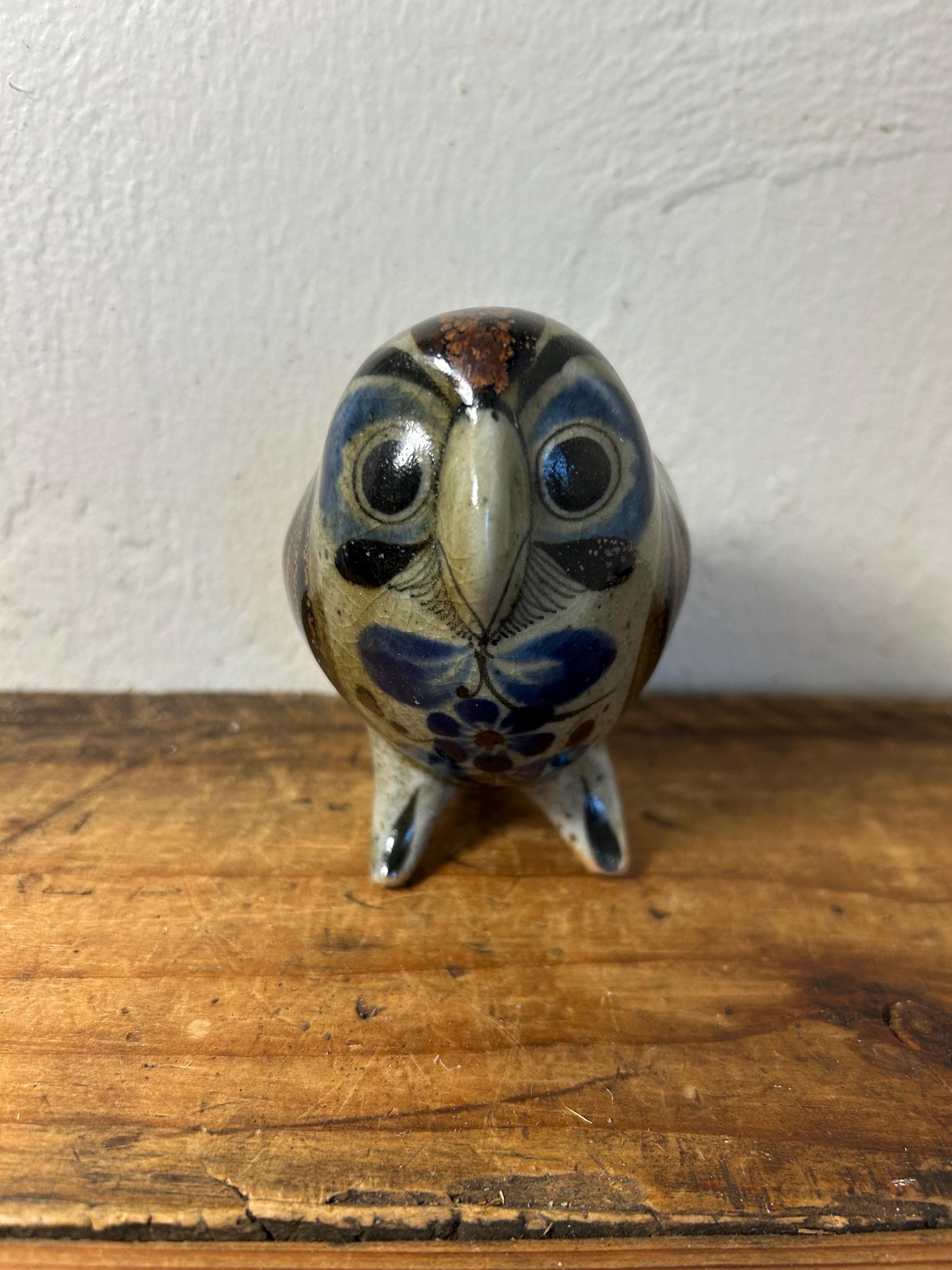 Jorge Wilmot Mexican Folk Art Pottery Owl:  Signed Studio Pottery