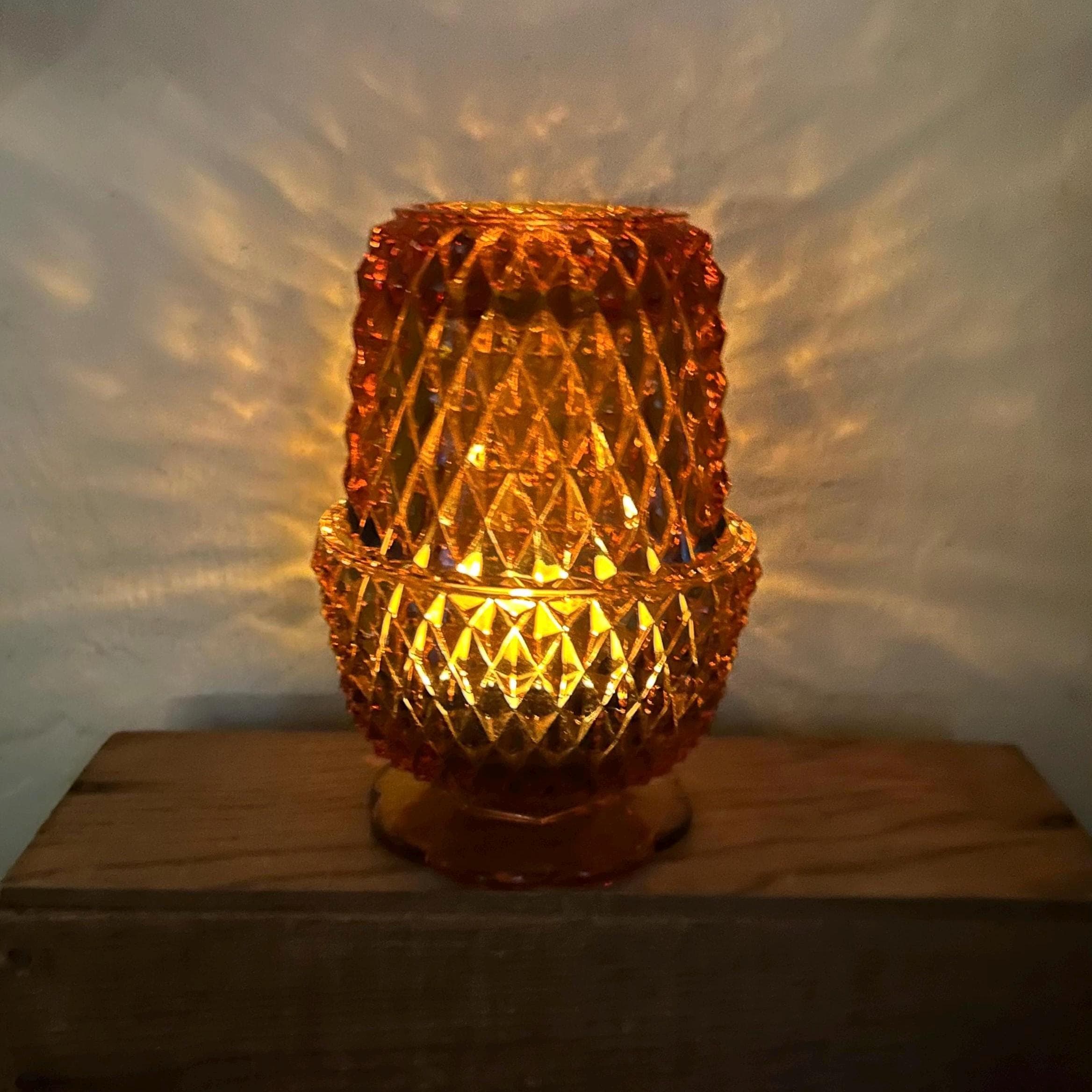 Amber Diamond Point Fairy Lamp - Etsy