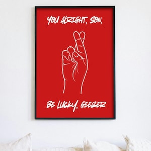 Impresión de "El Ángel (North London Forever)" / Louis Dunford / Be Lucky Geezer / Póster musical / Arte mural / 15 x 20 cm / A4 / A3 / Letras / Música independiente