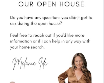 Fully Editable Canva Open House Thank You Text/Email, Realtor, Real Estate (Digital Download)