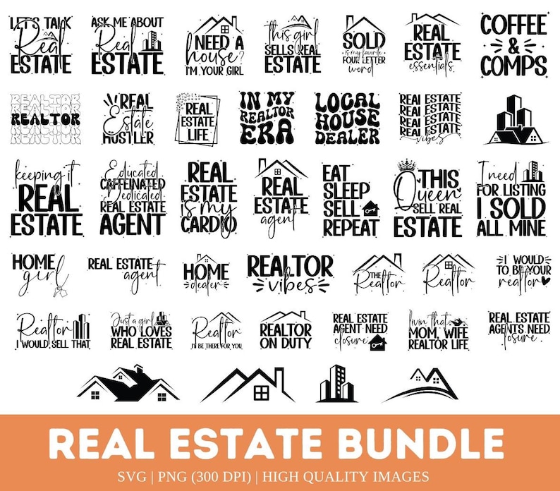 Realtor SVG Bundle: Real Estate Marketing Designs, Cricut (digital ...