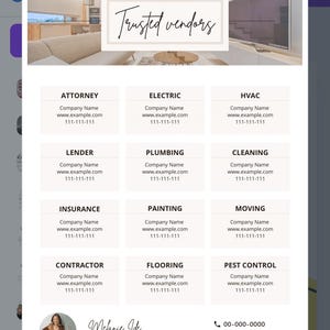 Fully Editable Trusted Venders List, Realtor, Real Estate
