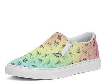 Adorable Funny Dinosaur Fossil Lace Up Sneakers Canvas Skate Shoes for Women Fashion 