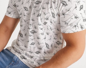 Adult Dinosaur Shirt With Short Sleeve Crew Neck Unisex
