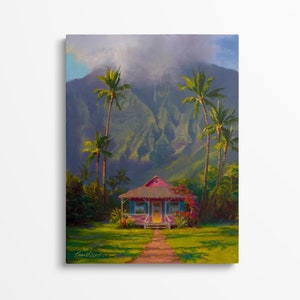 Hawaii Art Painting, Tropical Wall Art Canvas, Kauai Art Large Landscape Painting, Hanalei Kauai Painting, Big Hawaii Canvas, Hawaii Decor Gallery Wrap Canvas