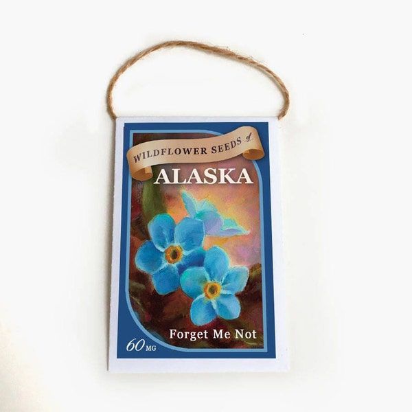 Forget Me Not Alaskan State Flower Wildflower Seed Packet, Blue Flowers, Stocking Stuffer, Flowers, Wildflower Seeds, Garden Foliage, Nature