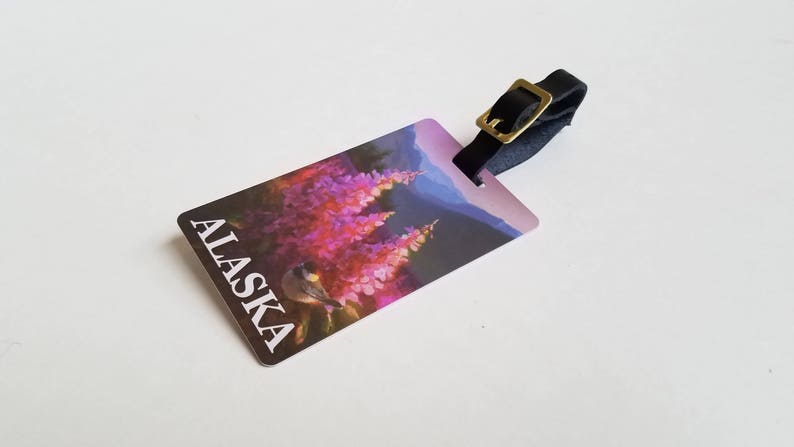 Alaska Luggage Tag Alaska Cruise Gift Mountain Wildflowers | Etsy