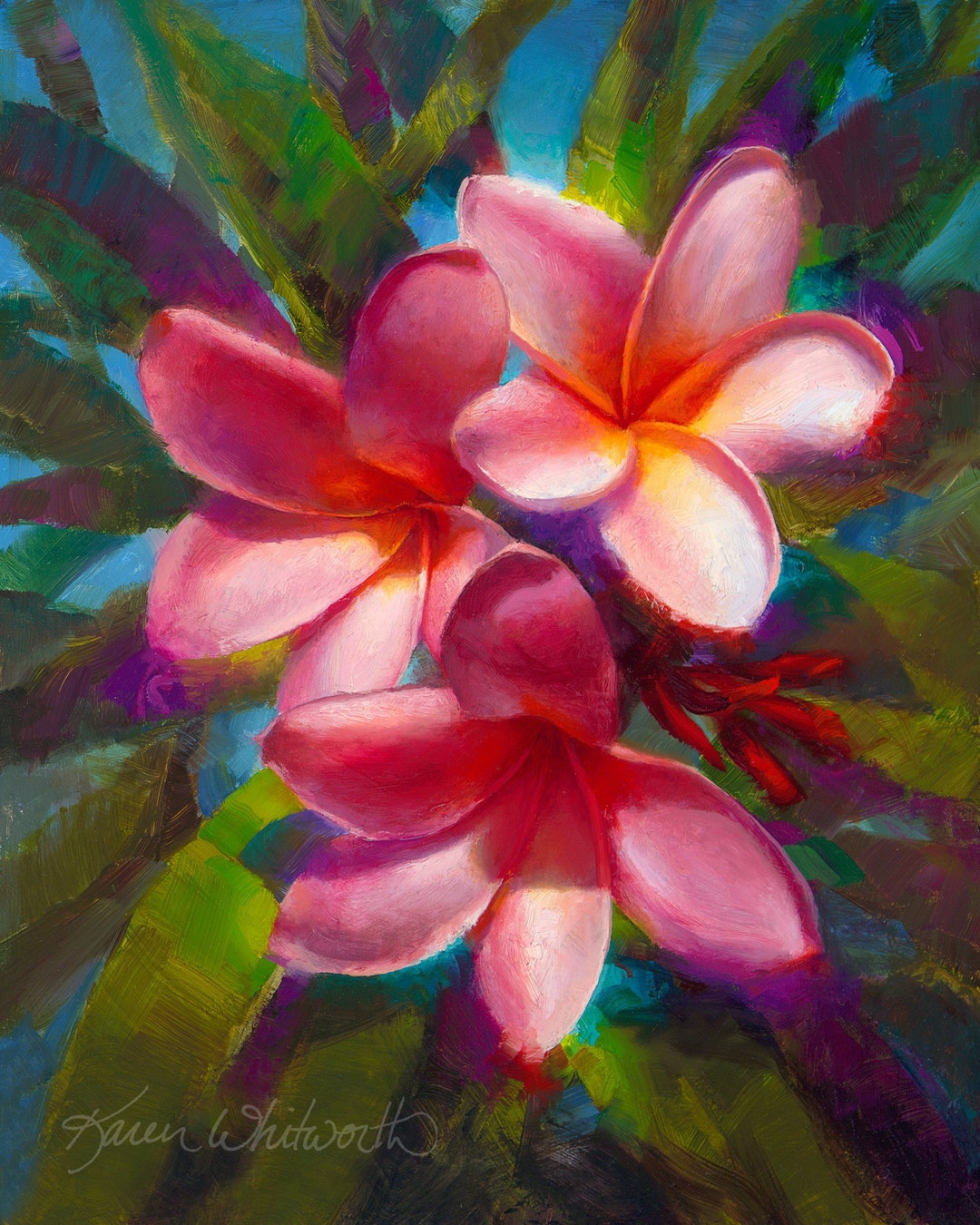 Tropical Flower Wall Art Print of Hawaiian Plumeria Floral Etsy