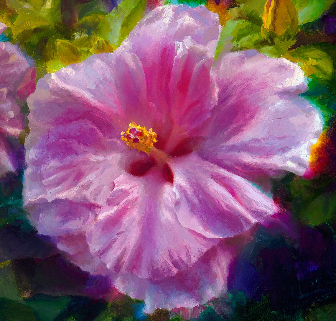 Hibiscus Flower Wall Art Print Tropical Floral Painting of Etsy