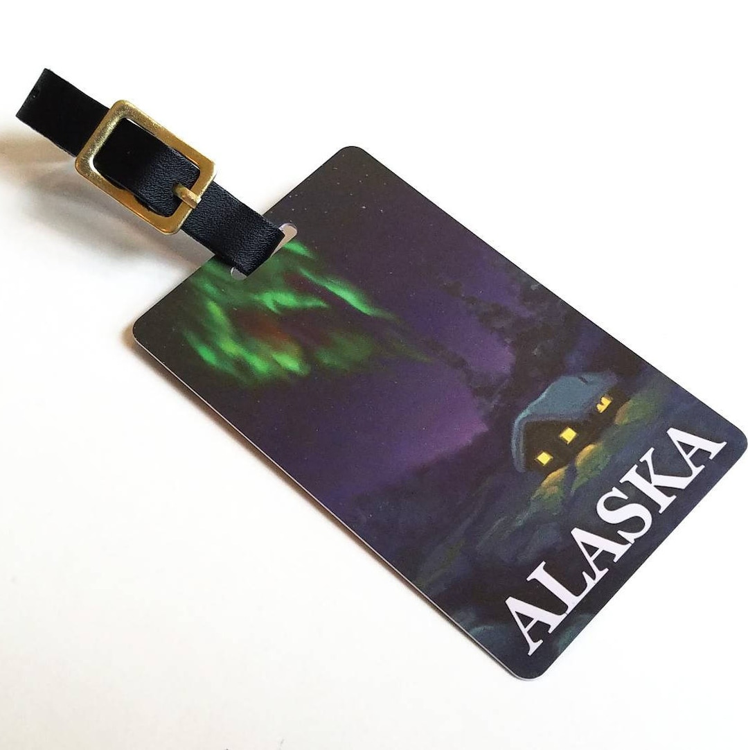 Alaska Luggage Tag Alaskan Vacation Gift Idea Northern Lights Aurora ...