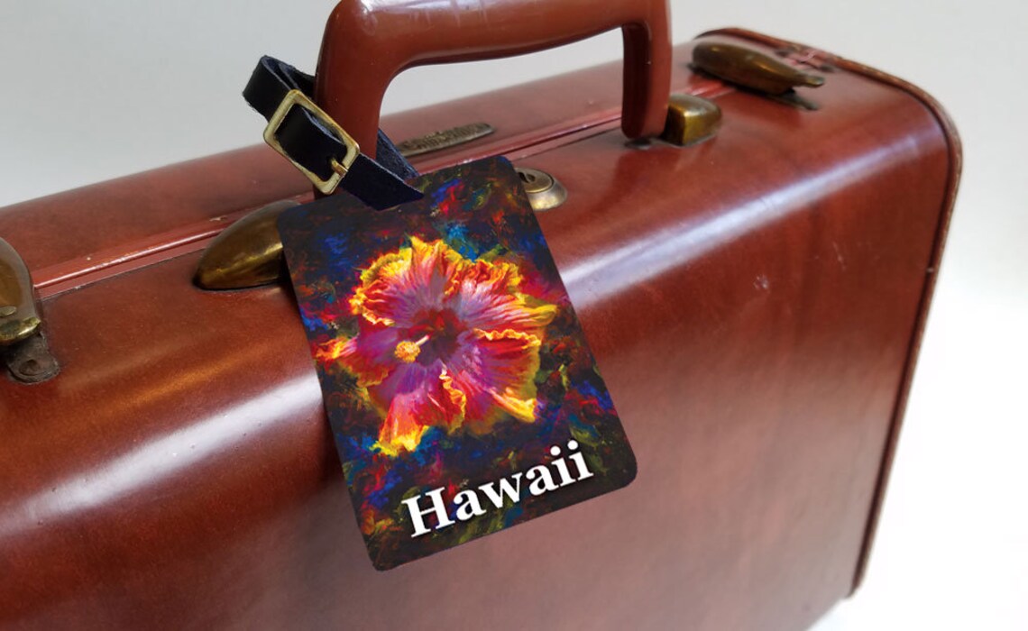 Hawaii Luggage Tag Travel Vacation Gift Idea Rainbow Etsy