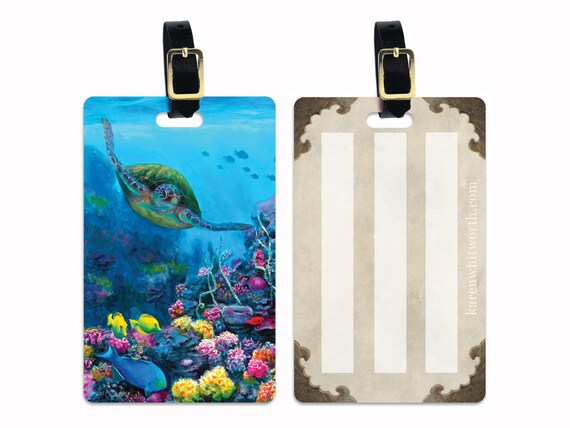 turtle luggage tag