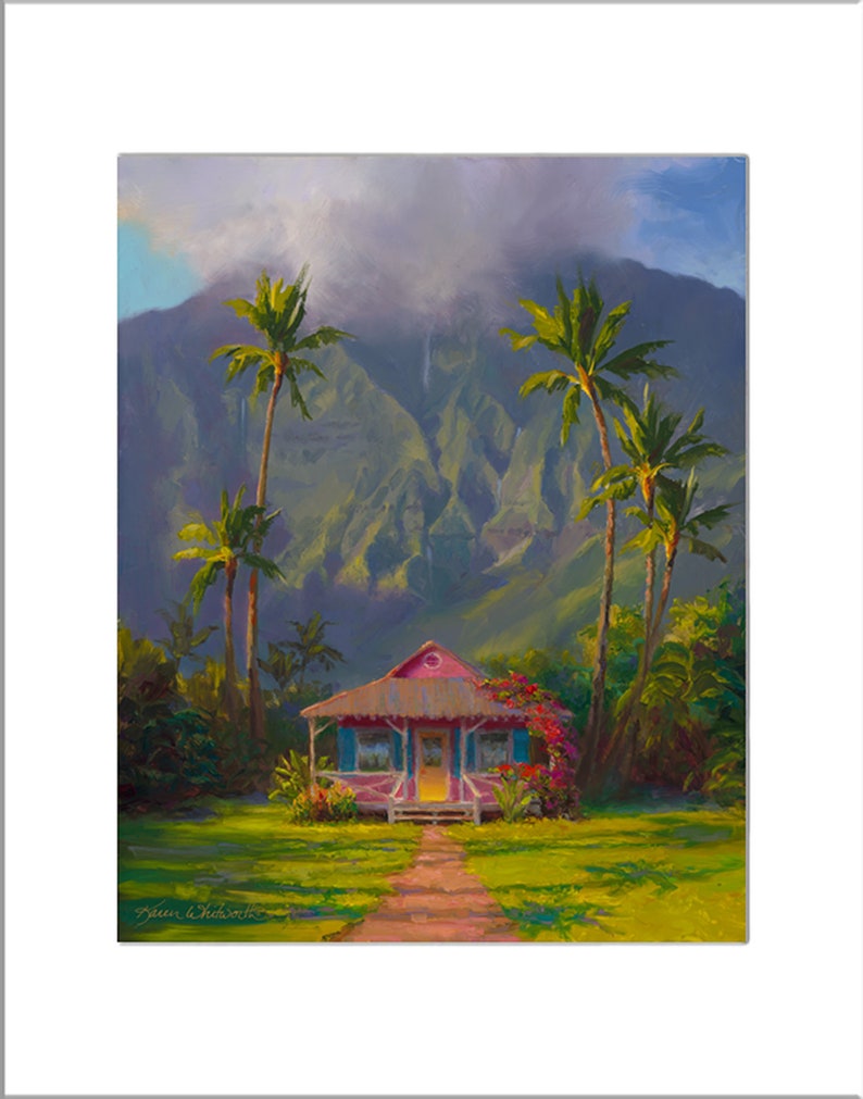 Hawaii Art Print of Kauai Mountain Landscape Painting with Etsy