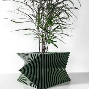 Unique 3D Printed Planter/Flower Pot with Drainage Holes, & Drip Tray.  Ecofriendly, Functional,  Modern Home Decor, PP0027 - Premium Colors