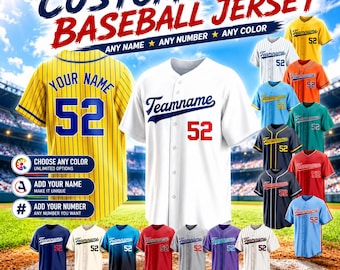 Custom Baseball Jersey,Personalized Name Number Logo Sportswear,Custom Classic Striped Team Jersey,Baseball Couple Jersey Gift for Him