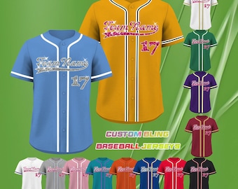 Custom Glitter Baseball Jersey: Personalized Sequin Stitched Sports Shirt