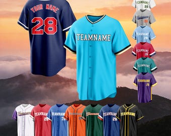 Custom Baseball Jersey,Personalized Team Name Number logo,Customization Sport Uniform,Birthday Baseball Gift for Men Women Kid Fans