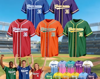 Custom Pinstripe Baseball Jersey Personalized Stitched Baseball Shirt Hip Hop Uniform for Men Women Kids Fans