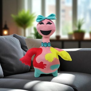 Peluche de 30 cm de Doey The Doughman, color rosa, de dibujos animados, suave, para niños, Poppy Playtime, decoración de león, regalos de cumpleaños