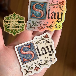 Slay Medieval Illuminated Manuscript Sticker | Meme Sticker, Unique Gift, Medieval Meme, Unique Sticker