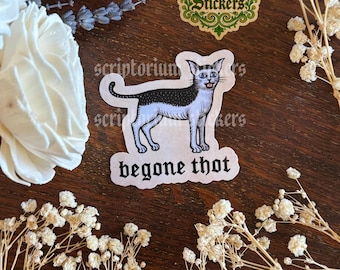 Begone Thot Medieval Meme Sticker | Meme Sticker, Unique Gift, Medieval Art Sticker, Weird Medieval Art, Medieval Cat Sticker