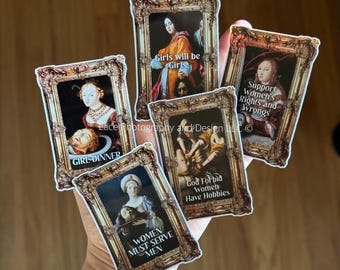 Feminist Renaissance & Baroque Art Stickers | Meme Sticker, Unique Gift, Feminist Sticker, Women's Rights, God Forbid Women Have Hobbies