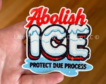 Abolish ICE Protect Due Process Sticker | Anti Trump, Anti Fascism, Protest, Abolish ICE, Human Rights, No One Is Illegal, Chinga La Migra