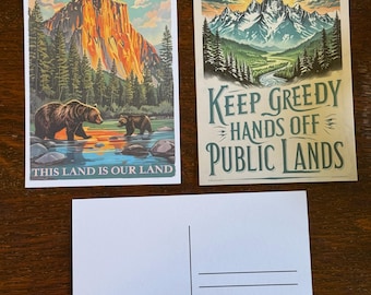 Protect National Parks Postcards | Activist Postcards, Fund Parks Not Billionaires, Alt National Park, Protect Our Public Lands, Resist